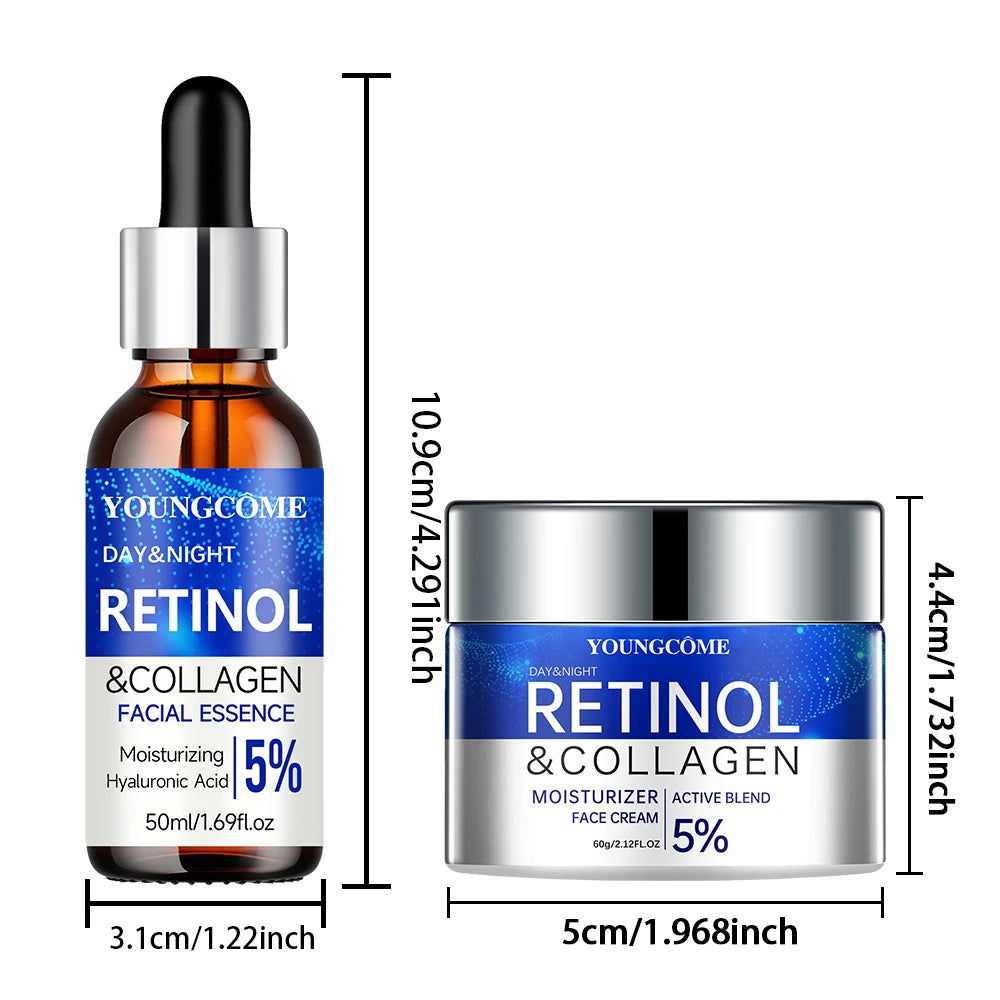 Retinol Cream & Serum Set – Anti-Wrinkle Skin Repair & Firming