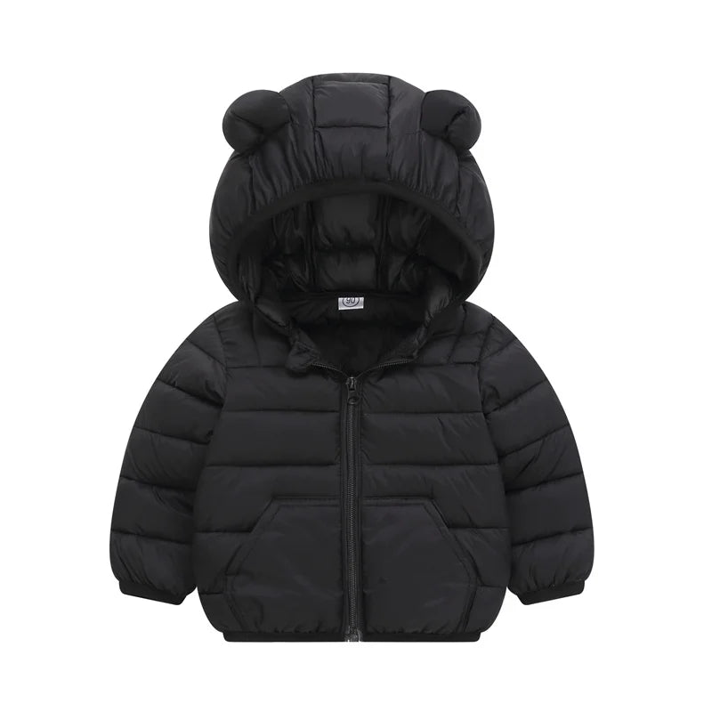 2025 Kids Hooded Cotton Jacket – Boys & Girls Winter Thick Warm Zipper Coat 2-6Y