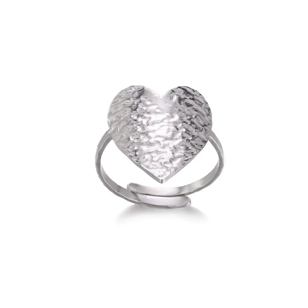Zircon Little Heart Stainless Steel Ring – Minimalist Dainty Valentine’s Gift for Women