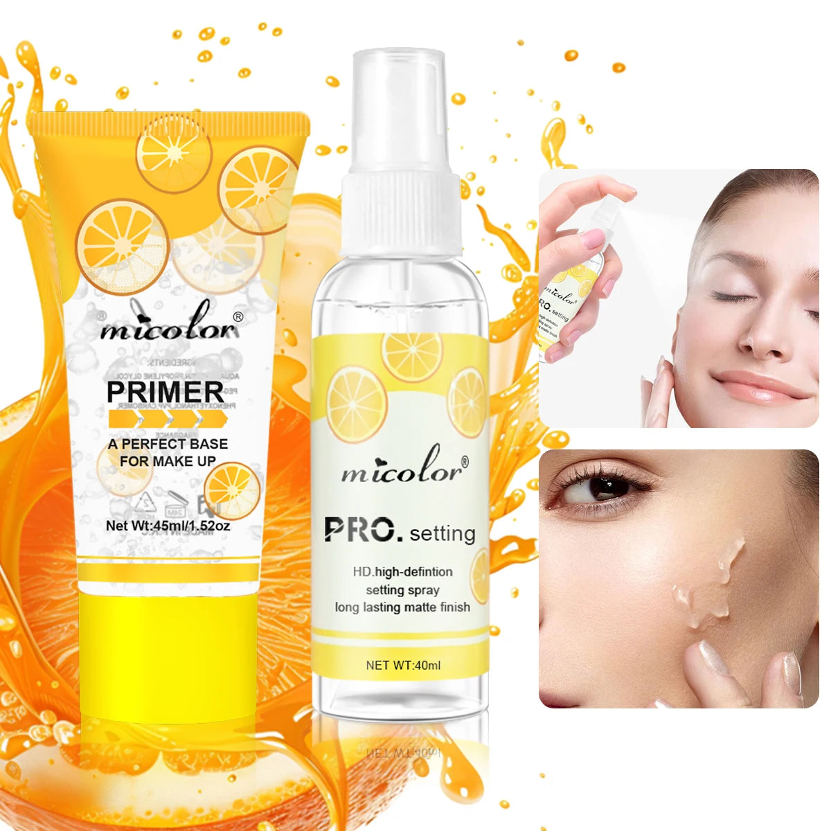 Makeup Primer & Setting Spray Set – Long-Lasting Pore-Blurring Finish