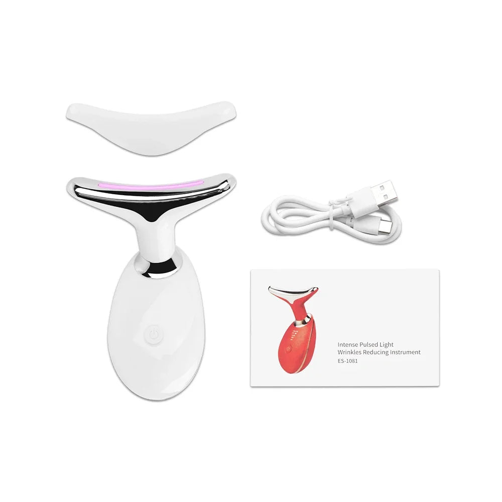 Face & Neck Lift Beauty Device – EMS Facial Massager with LED Light Therapy for Double Chin Removal, Skin Rejuvenation, Tightening & Anti-Wrinkle Care