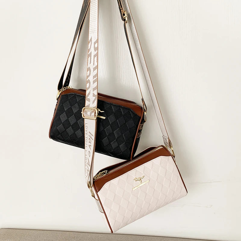 Luxury High-Quality Women’s Messenger Bag – Designer Checkered Trendy Shoulder Crossbody