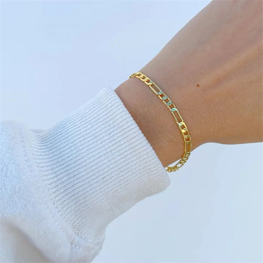 Gold Stainless Steel Twist Cuban Chain Bracelet – Women’s Jewelry Gift