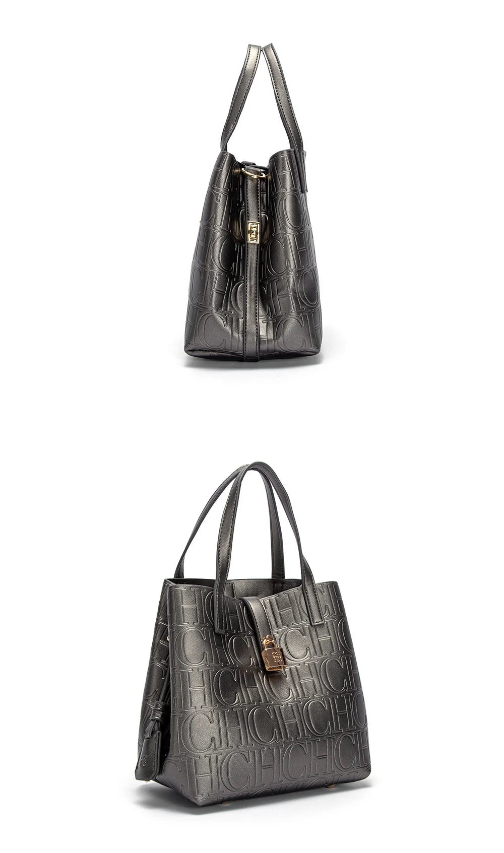 CHCH Women’s Steel Embossed Handheld Tote Bag – Mother’s Shopping Bag