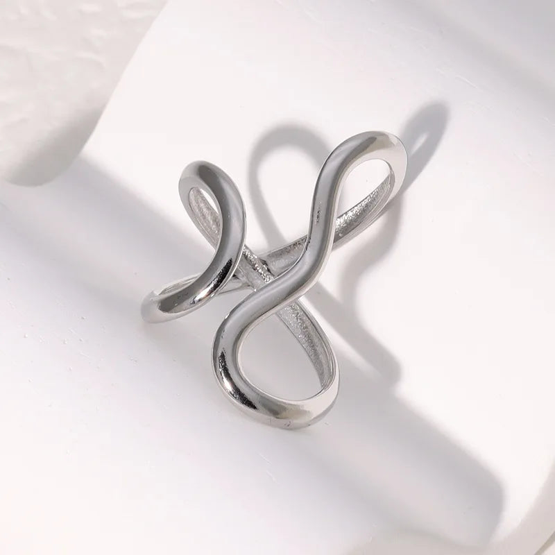 18K Gold Plated Open Ring – Waterproof Stainless Steel Women’s Jewelry
