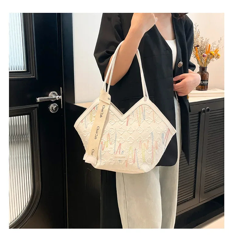 Large Capacity PU Tote – Minimalist Versatile Shoulder Bag for Women