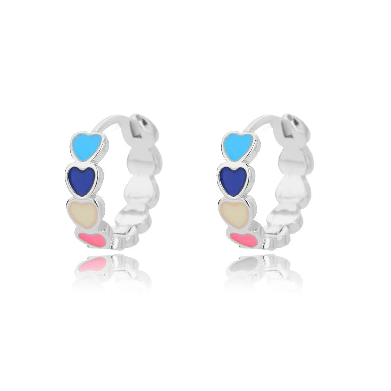 Gold Heart Zircon Hoop Earrings – Waterproof Stainless Steel Jewelry