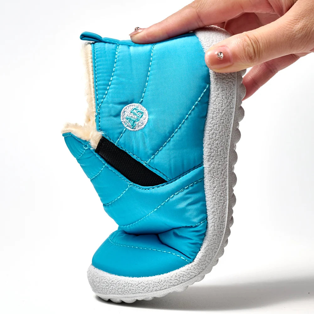 Children Winter Plush Snow Boots Waterproof Non-Slip