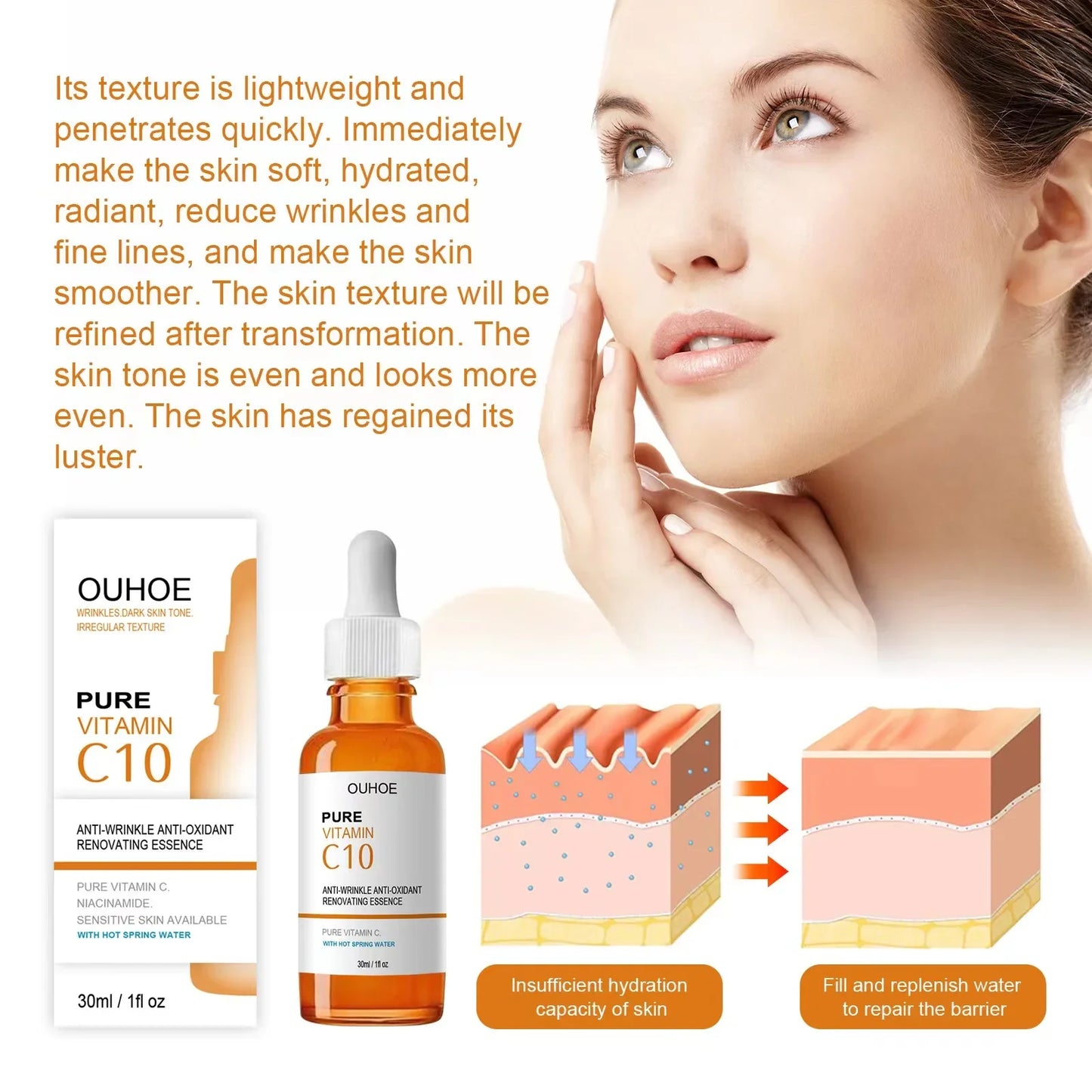 Vitamin C Face Serum – Anti-Aging Wrinkle Remover, Lifting & Brightening Essence