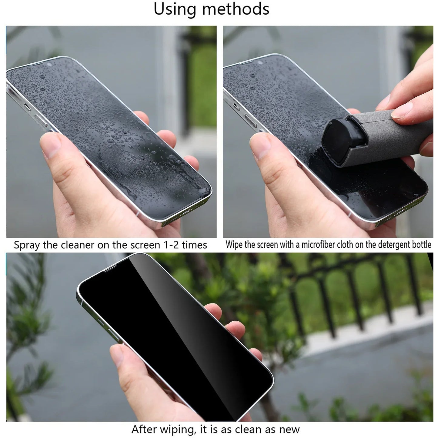 4-in-1 Screen Cleaner Spray Bottle with Microfiber Cloth – Portable Cleaning Tool for Phone, Tablet, Laptop & Glasses