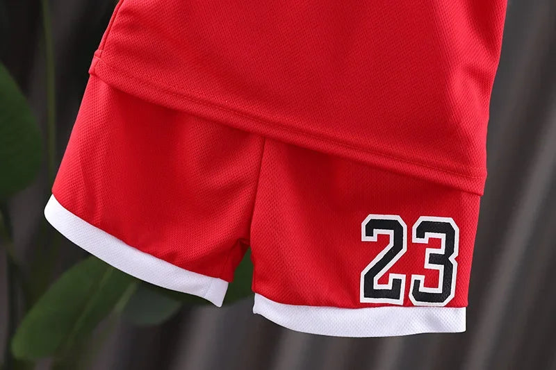 2025 Summer Baby Basketball Outfit – T-Shirt & Shorts Tracksuit for Boys & Girls (Ages 1-6)