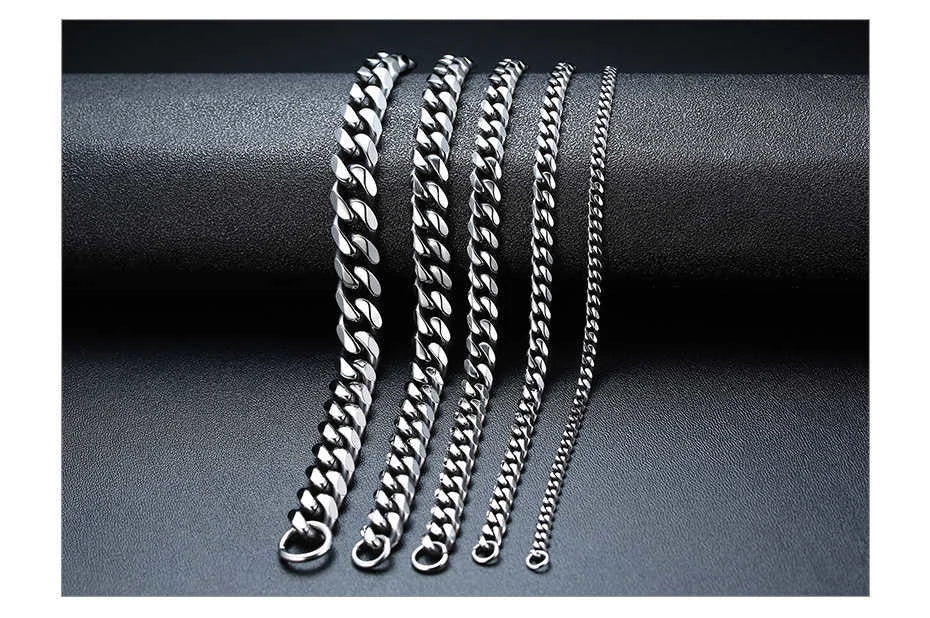 Stainless Steel Cuban Link Bracelet – Mens & Womens Unisex Jewelry