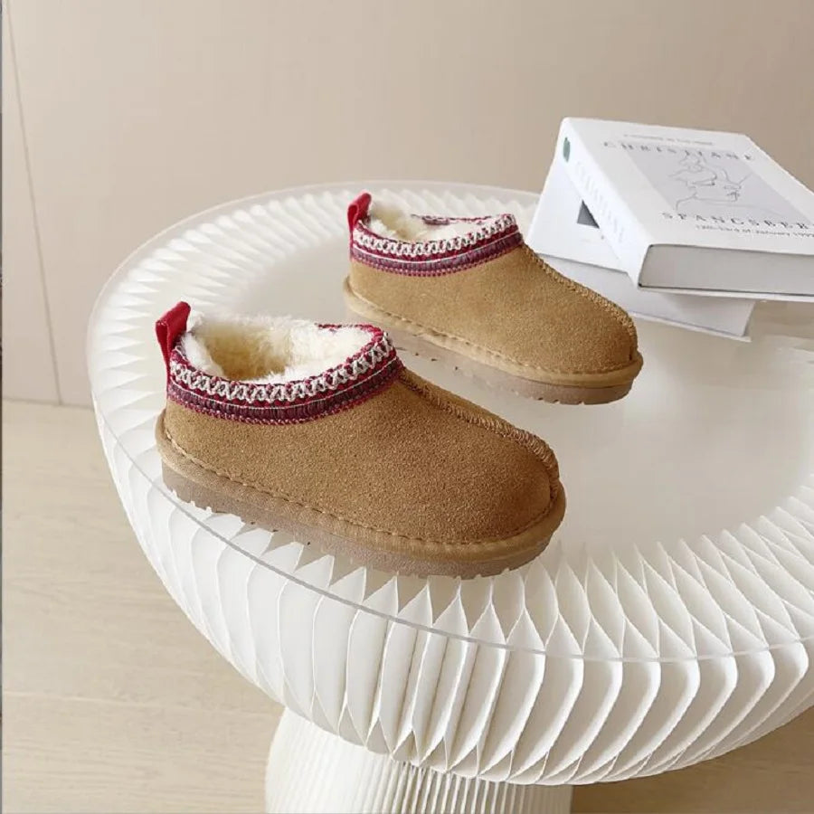 Children Warm Winter Snow Boots Anti-Slip Plush Shoes