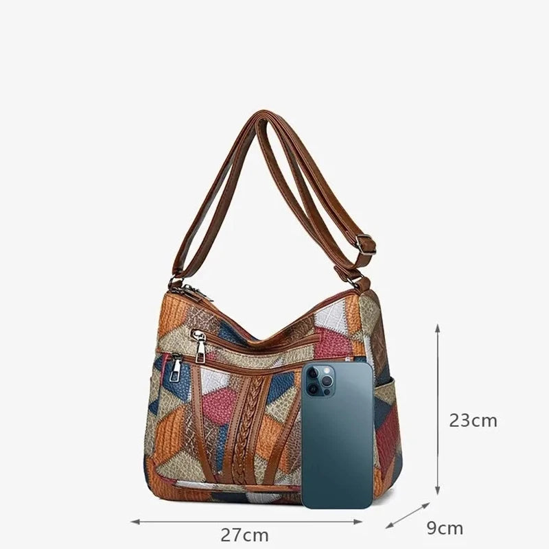 Vintage Multi-Pocket Crossbody Bag – Elegant All-Match Shoulder Handbag for Women