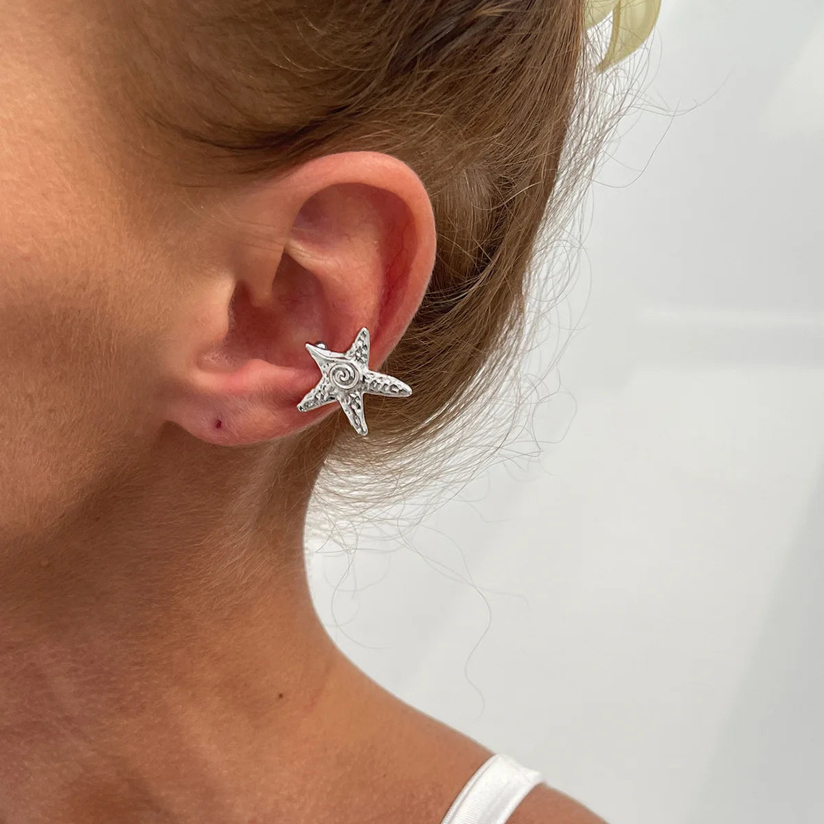 Boho Starfish Shell Ear Cuffs – Asymmetrical Beach Party Earrings for Women