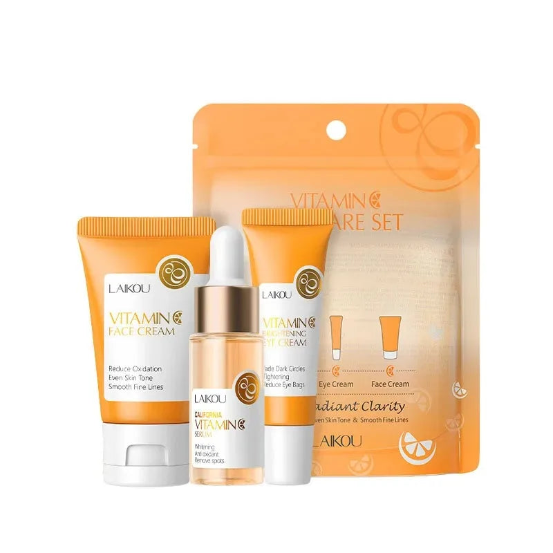 LAIKOU Vitamin C Skincare Set – Serum, Eye & Face Cream (3pcs)