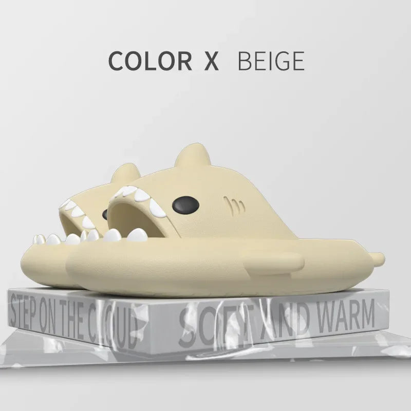 "Shark Slippers Women Men – EVA Soft Indoor Bathroom Slides, Summer Couple Sandals, Beach Flip Flops