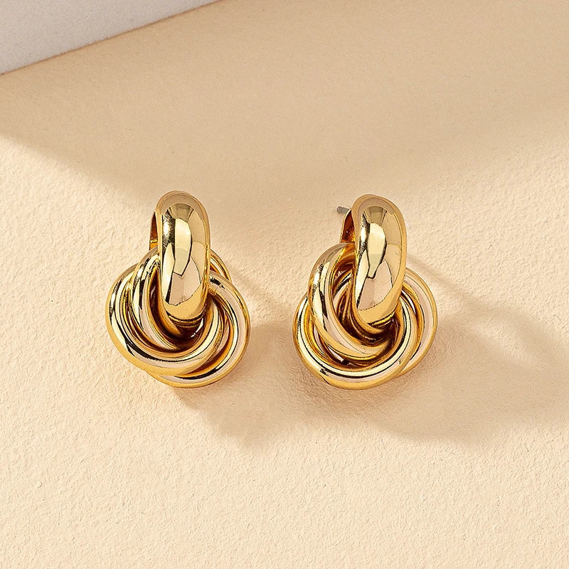 Gold & Silver Knot Hoop Earrings – Trendy Daily Wear Women’s Jewelry