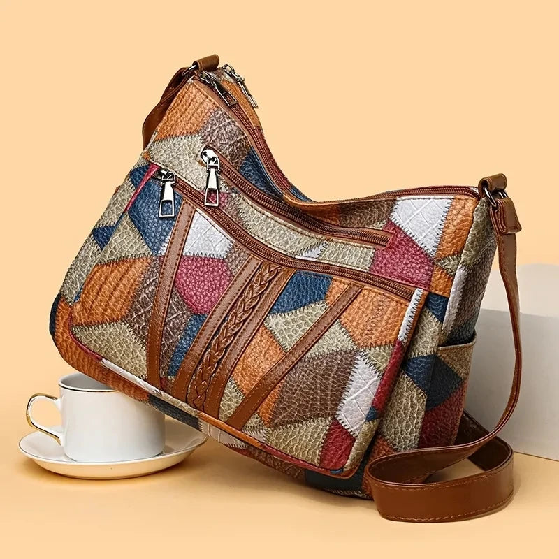 Vintage Multi-Pocket Crossbody Bag – Elegant All-Match Shoulder Handbag for Women
