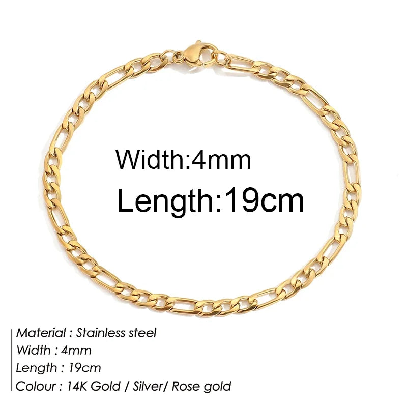 Gold Stainless Steel Twist Cuban Chain Bracelet – Women’s Jewelry Gift