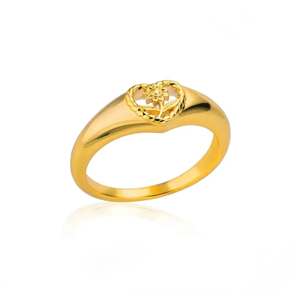 Zircon Little Heart Stainless Steel Ring – Minimalist Dainty Valentine’s Gift for Women