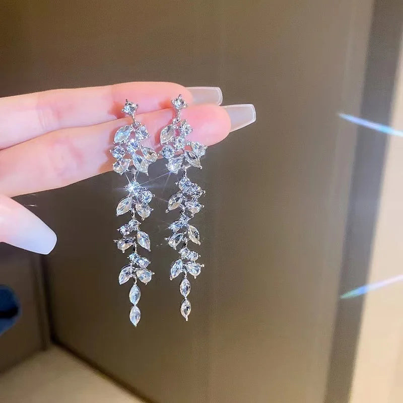 Rectangular Zircon Earrings – Elegant Women’s Wedding Jewelry
