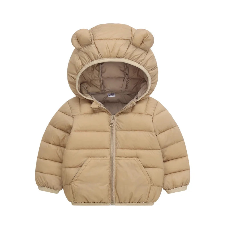 2025 Kids Hooded Cotton Jacket – Boys & Girls Winter Thick Warm Zipper Coat 2-6Y
