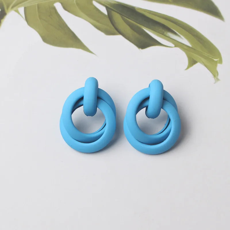 Colorful Metal Dangle Earrings – Flower & Heart Pendant Women’s Jewelry