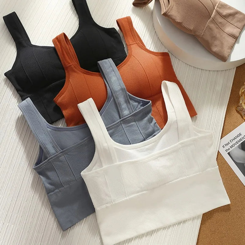 Seamless Push-Up Sports Bra – Breathable Shockproof Gym Top