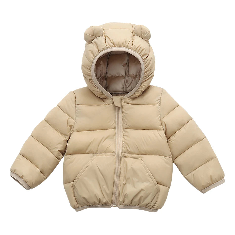 2025 Autumn Winter Kids Hooded Jacket – Warm Zipper Coat Parka for Boys & Girls