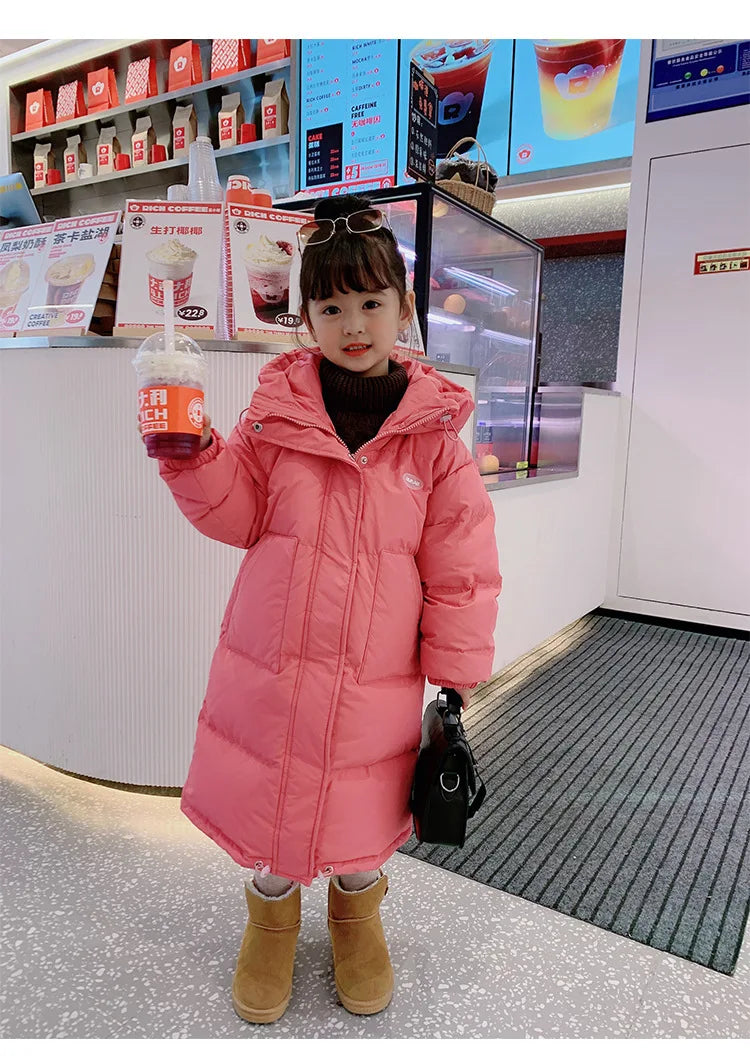 Winter Warm Girls Hooded Puff Jacket – Cotton Lined Zipper Coat, Thick Kids School Outfits 2-14Y