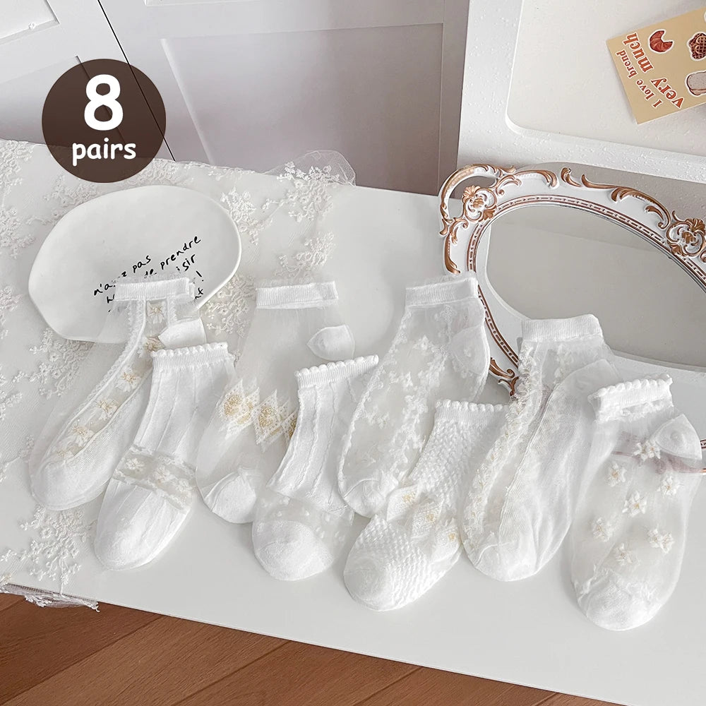 Cute Print Ankle Socks – 5 Pairs Low-Cut Summer Set
