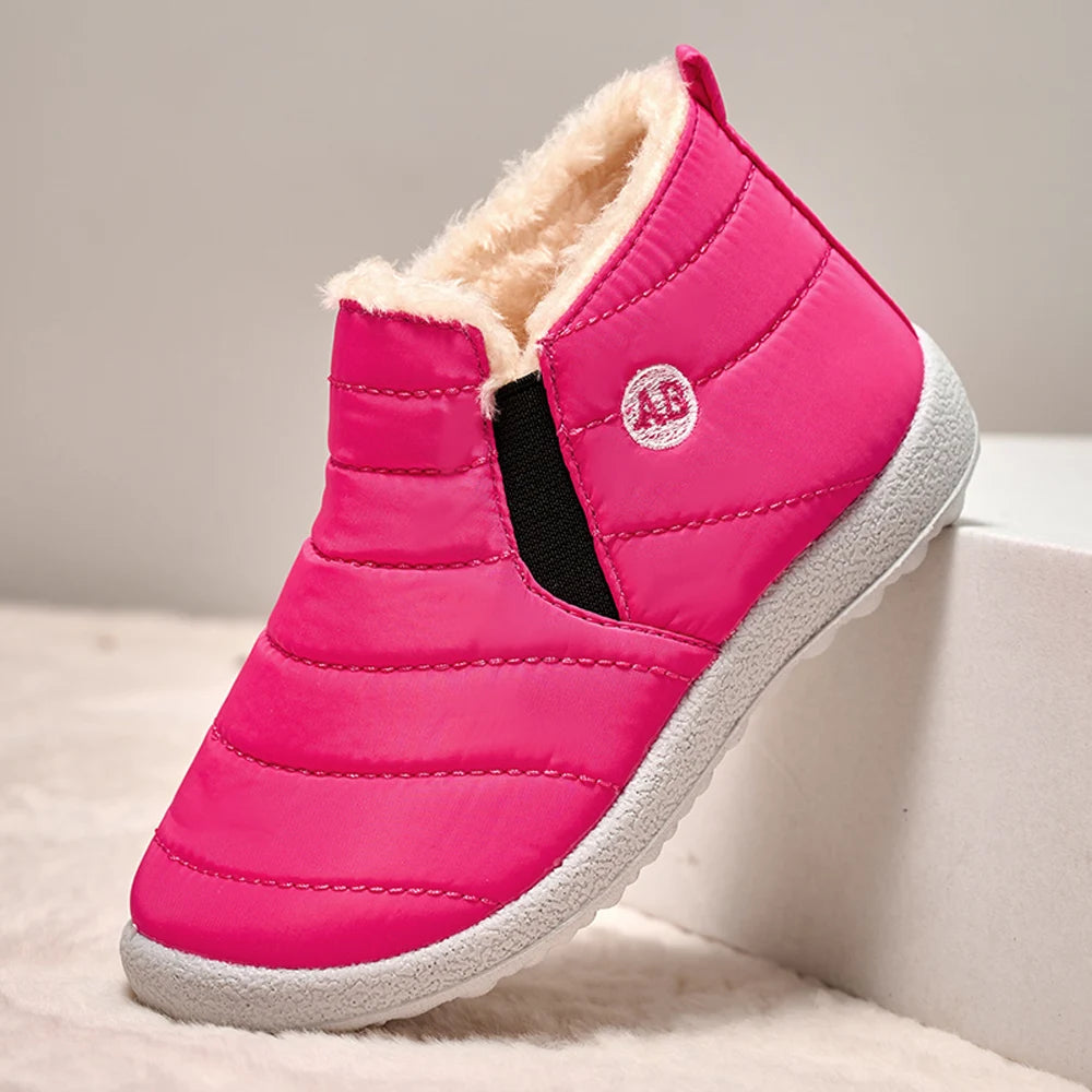 Children Winter Plush Snow Boots Waterproof Non-Slip
