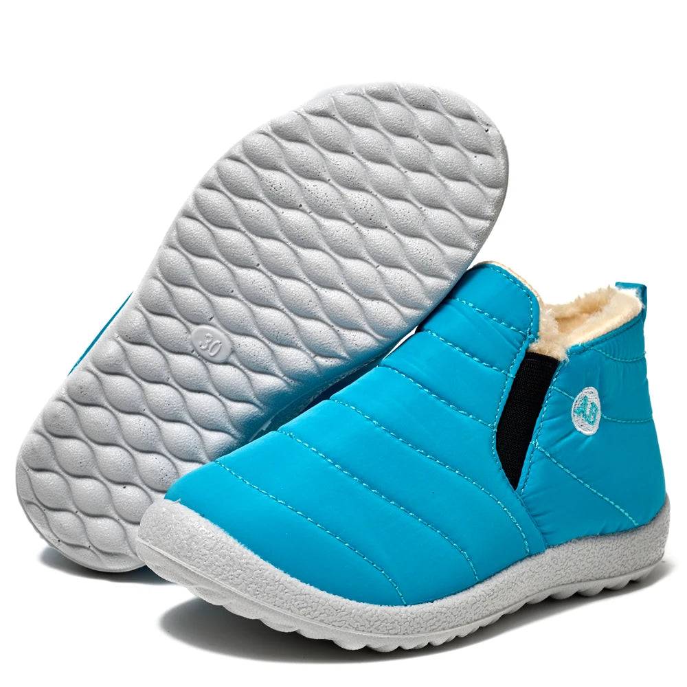 Children Winter Plush Snow Boots Waterproof Non-Slip