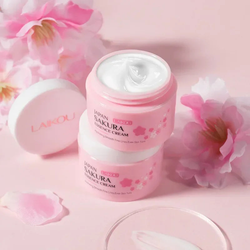 LAIKOU Japan Sakura Face Cream – Smoothing Moisturizer, Whitening & Nourishing, Oil Control & Skin Repair, Hydrating Skincare 25g