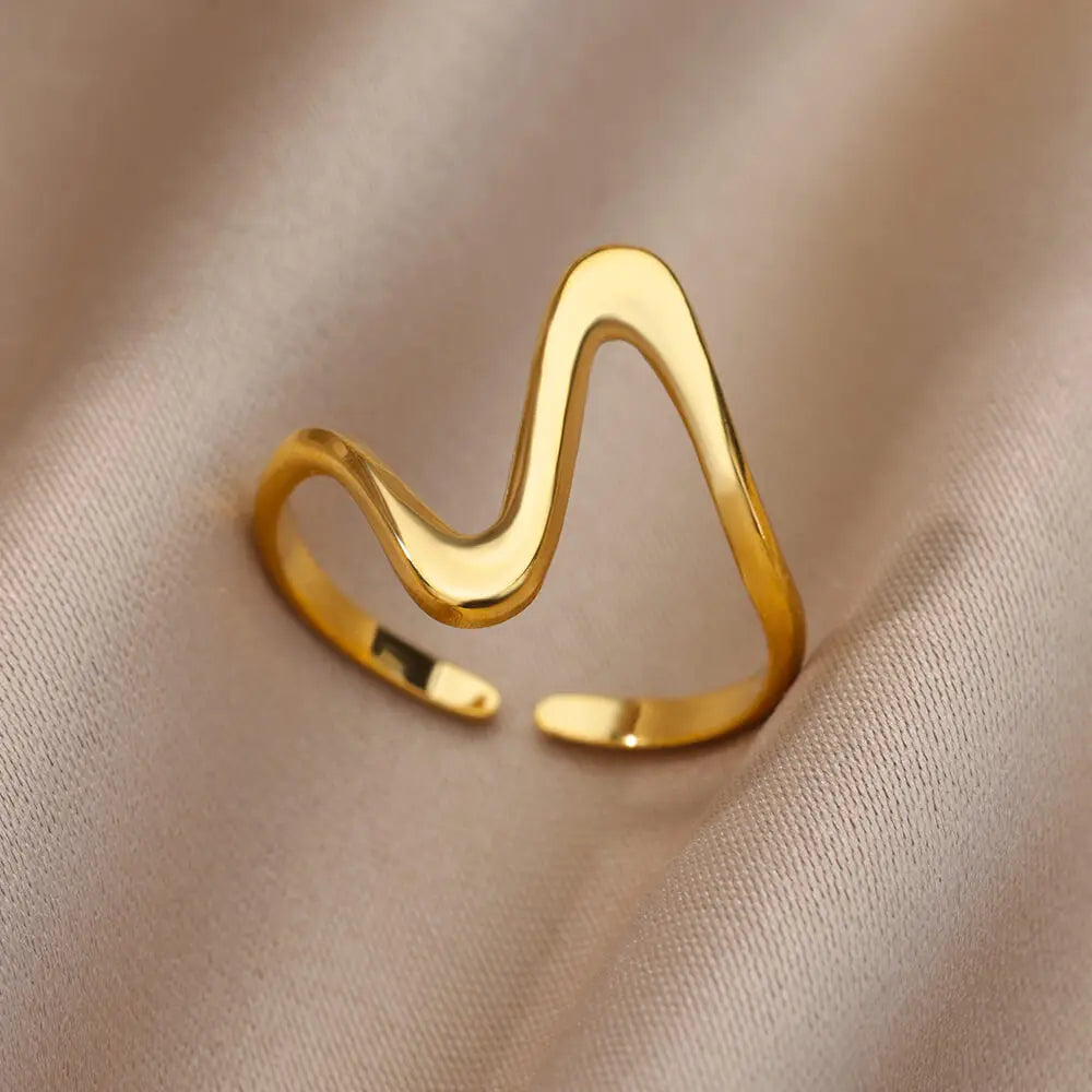 2025 Trendy Gold Stainless Steel Rings for Women – Wedding & Couple Jewelry