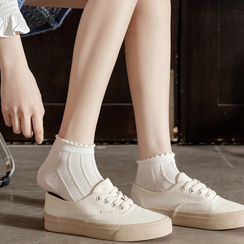 Cute Print Ankle Socks – 5 Pairs Low-Cut Summer Set