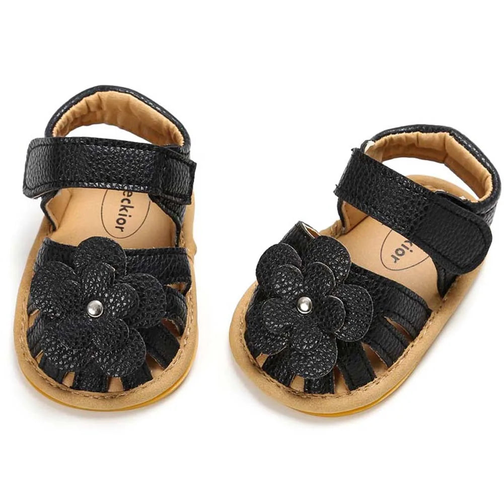 Baby Girl Flower Sandals – Soft Sole Non-Slip Dress Shoes