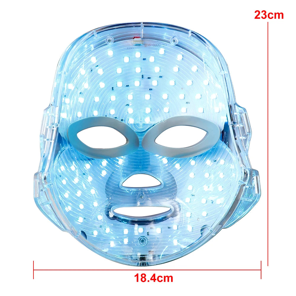 LED 7-Colors Facial Mask – Photodynamic Therapy for Skin Moisture, Rejuvenation, Anti-Acne, Wrinkle Removal & Pore Shrinking – Professional Salon & Home Use