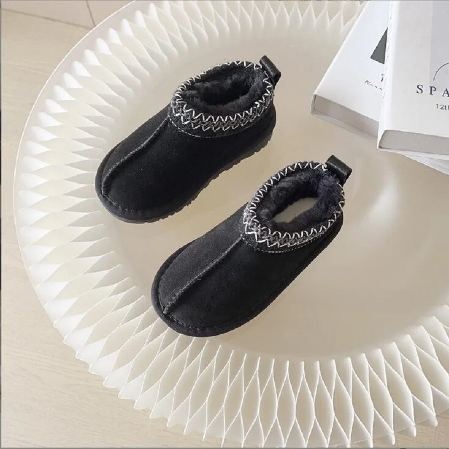 Children Warm Winter Snow Boots Anti-Slip Plush Shoes