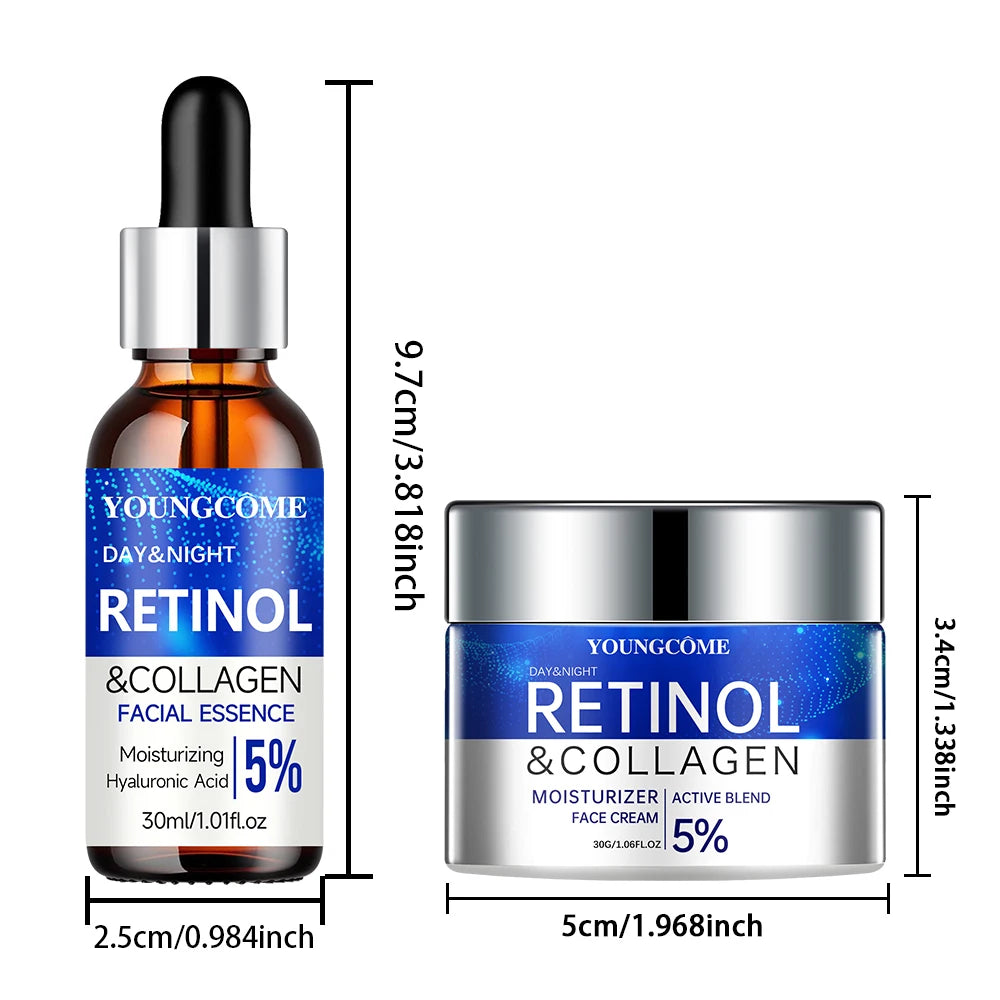 Retinol Cream & Serum Set – Anti-Wrinkle Skin Repair & Firming