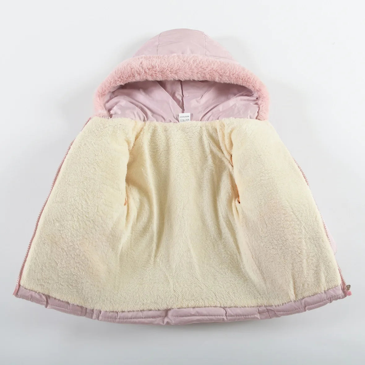 Winter Baby Girls Hooded Jacket – Warm Windproof Zipper Outerwear 1–4Y