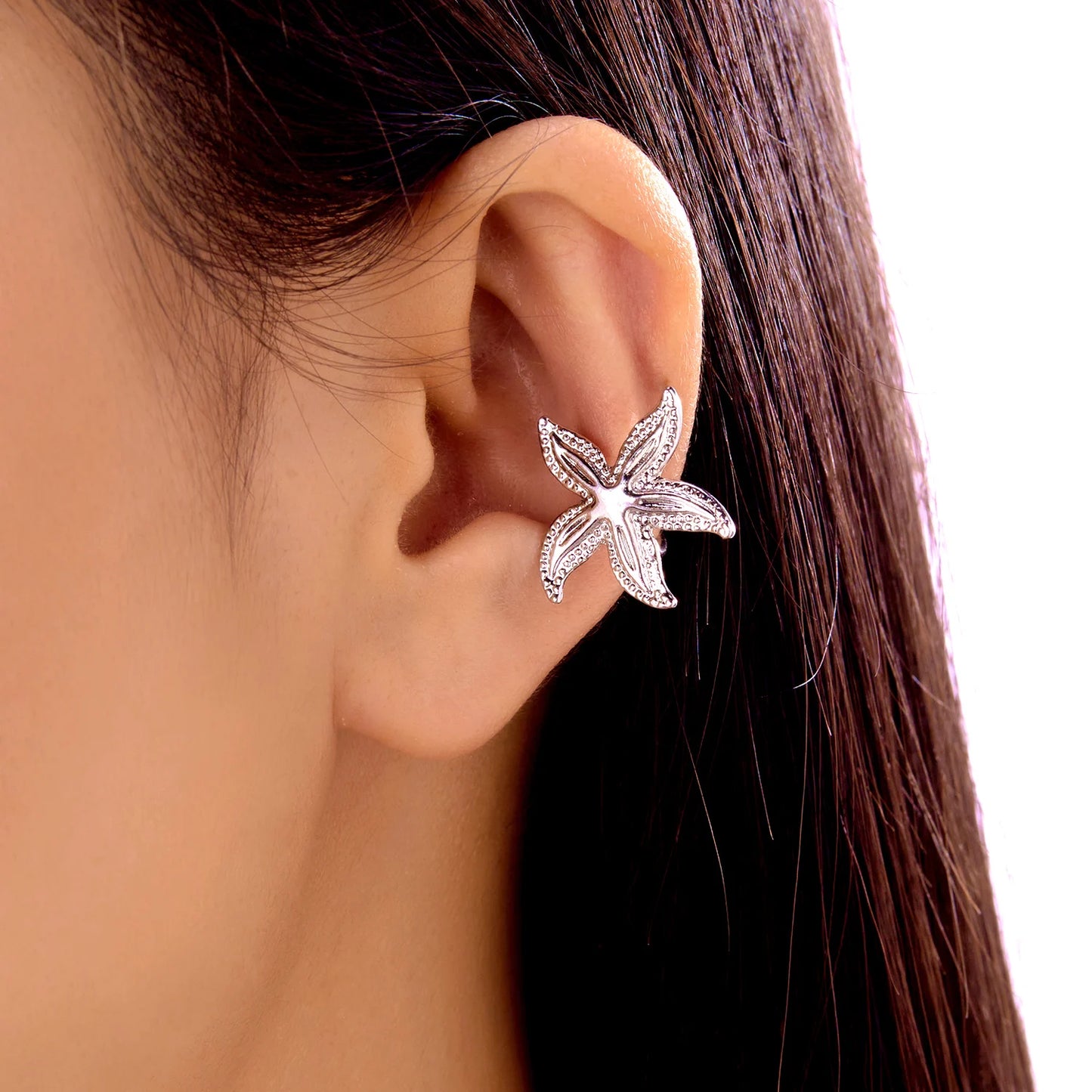 Boho Starfish Shell Ear Cuffs – Asymmetrical Beach Party Earrings for Women