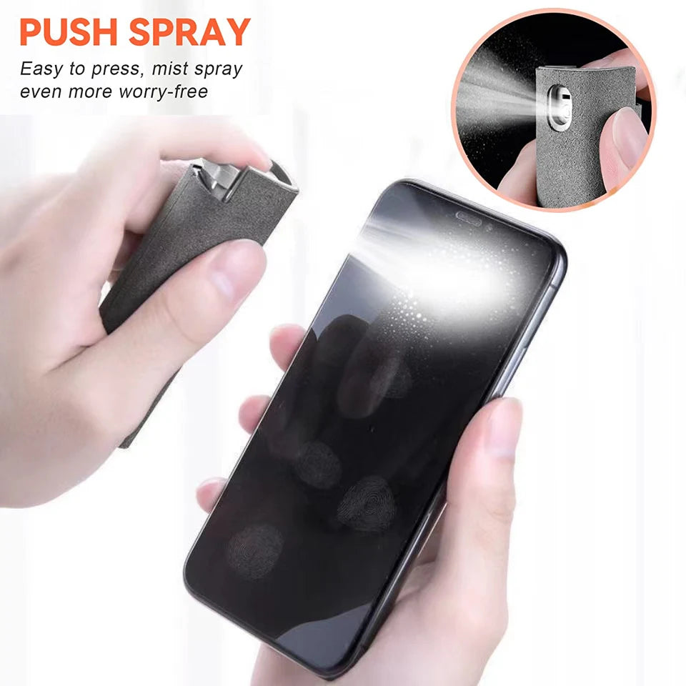2-in-1 Screen Cleaner Spray Bottle with Microfiber Cloth – Cleaning Tool for Phone, Tablet, Laptop & PC