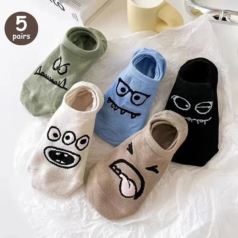 Cartoon Teddy Bear Ankle Socks – 5/10/20 Pairs Breathable & Cute