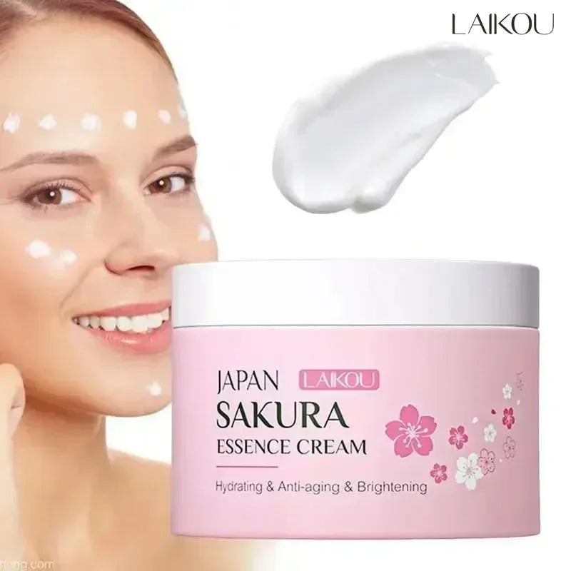 LAIKOU Japan Sakura Face Cream – Smoothing Moisturizer, Whitening & Nourishing, Oil Control & Skin Repair, Hydrating Skincare 25g