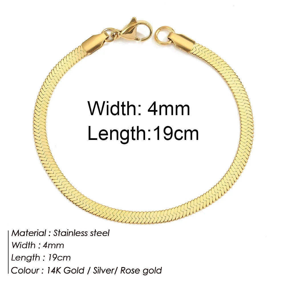 Gold Stainless Steel Twist Cuban Chain Bracelet – Women’s Jewelry Gift