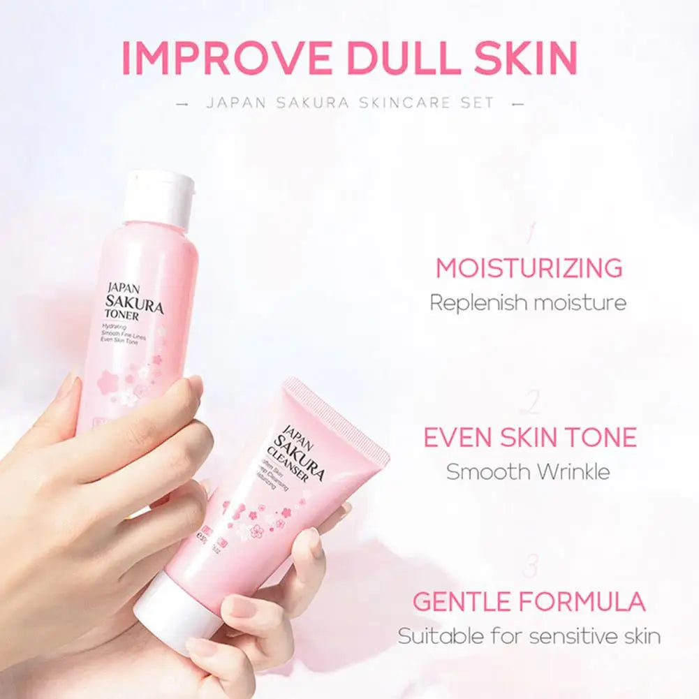Sakura Skincare Gift Set – Cream, Toner, Serum & More (3/5pcs)