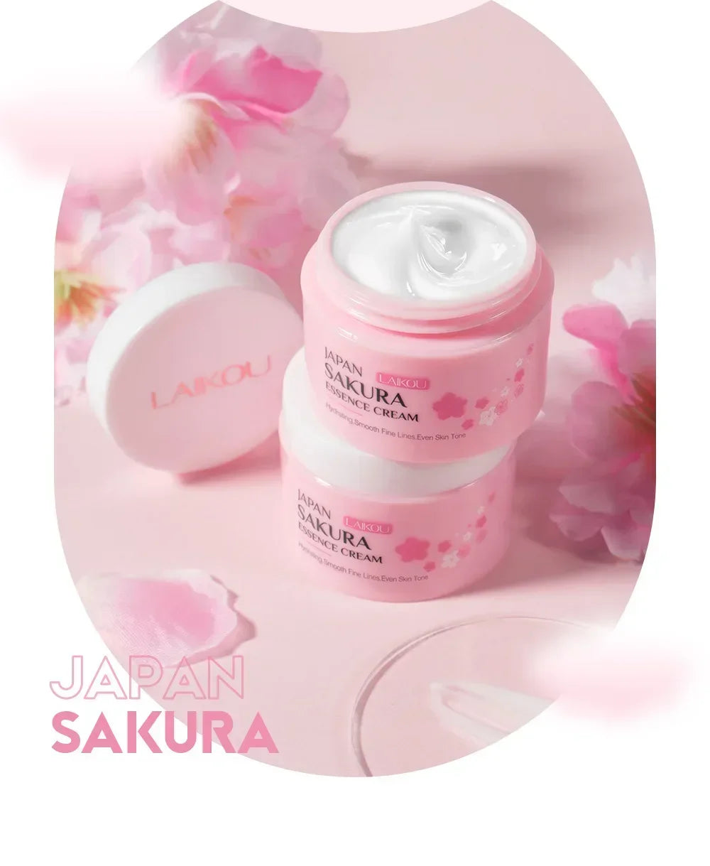 LAIKOU Japan Sakura Face Cream – Smoothing Moisturizer, Whitening & Nourishing, Oil Control & Skin Repair, Hydrating Skincare 25g
