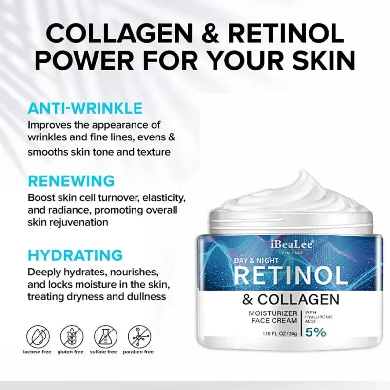 Retinol Anti-Wrinkle Cream for Men – Collagen Boost & Moisturizing Anti-Aging Face Care